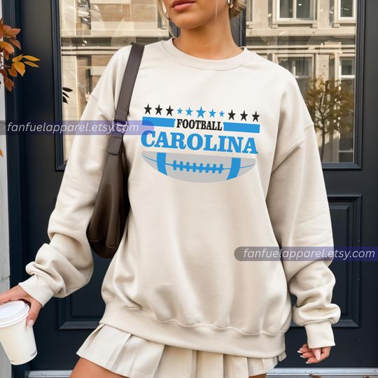 Discover Carolina Football Team Panther Vintage Sweatshirt, Football Sweatshirt, Football Fan Gifts