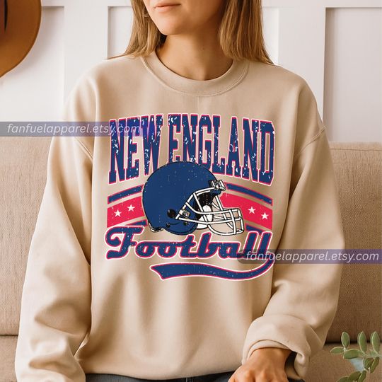 Discover New England Football Team Patriot Vintage Sweatshirt, Football Sweatshirt, Football Fan Gifts