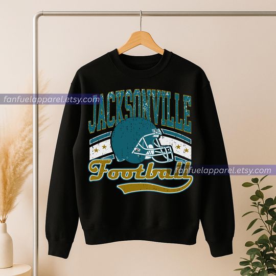 Discover Jacksonville Football Team Jaguars Vintage Sweatshirt, Football Sweatshirt, Football Fan Gifts