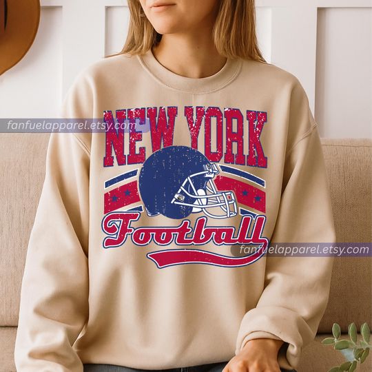 Discover New York Football Team Giants Vintage Sweatshirt, Football Sweatshirt, Football Fan Gifts
