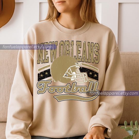 New Orleans Football Team Saint Vintage Sweatshirt, Football Sweatshirt, Football Fan Gifts