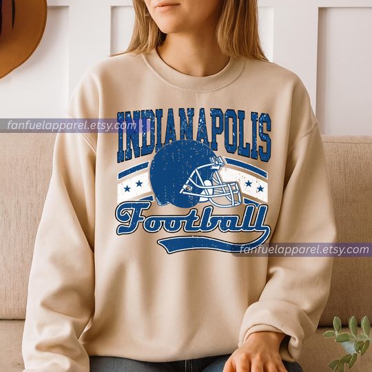 Discover Indianapolis Football Team Colts Vintage Sweatshirt, Football Sweatshirt, Football Fan Gifts