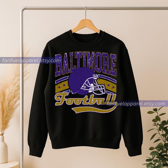 Discover Baltimore Football Team RavenVintage Sweatshirt, Football Sweatshirt, Football Fan Gifts