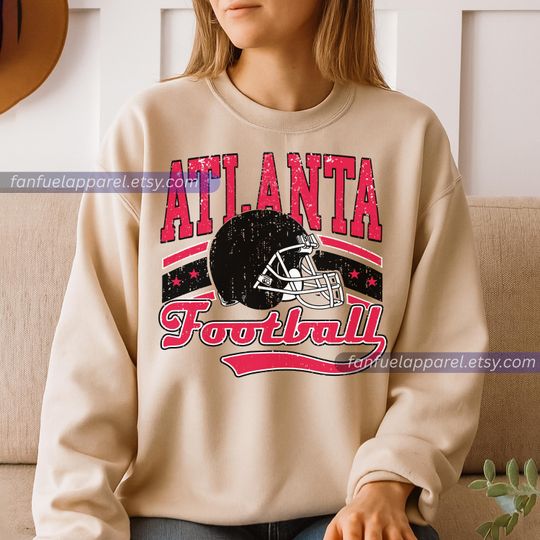 Discover Atlanta Football Team Falcon Vintage Sweatshirt, Football Sweatshirt, Football Fan Gifts