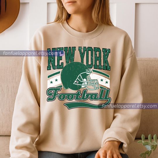 Discover New York Football Team Jets Vintage Sweatshirt, Football Sweatshirt, Football Fan Gifts