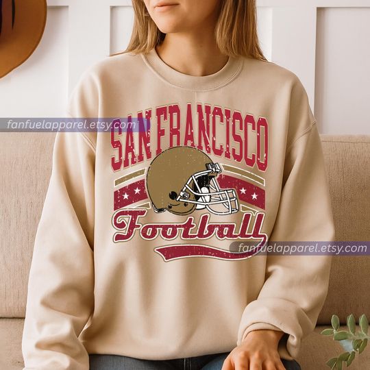 Discover San Francisco Football Team Vintage Sweatshirt, Football Sweatshirt, Football Fan Gifts