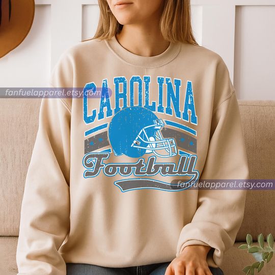 Discover Carolina Football Team Vintage Sweatshirt, Football Sweatshirt, Football Fan Gifts