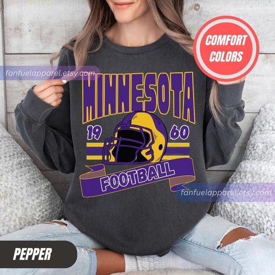 Minnesota Football Team Vintage Sweatshirt, Football Sweatshirt, Football Fan Gifts