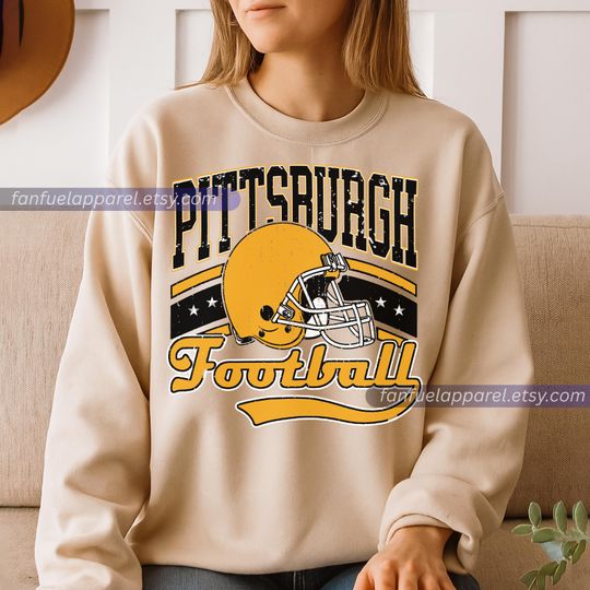 Discover Pittsburgh Football Team Vintage Sweatshirt, Football Sweatshirt, Football Fan Gifts