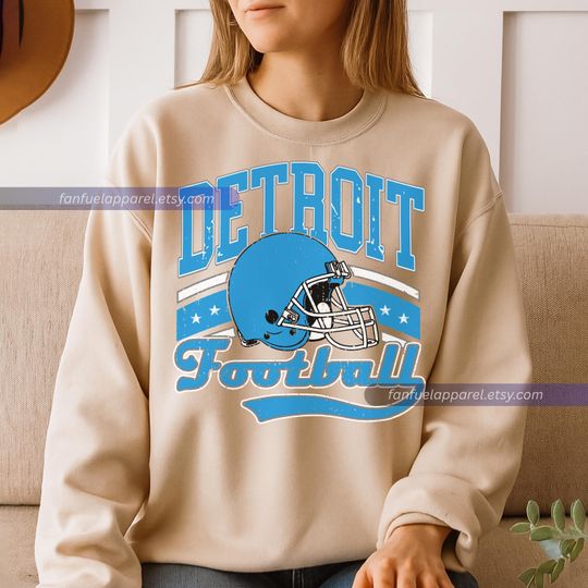 Discover Detroit Football Team Lions Vintage Sweatshirt, Football Sweatshirt, Football Fan Gifts