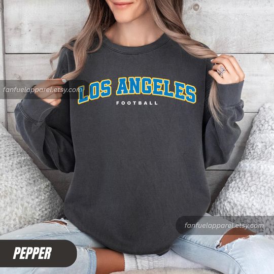 Discover Los Angeles Football Vintage Style Comfort Colors Sweatshirt,Los Angeles Football Crewneck,Los Angeles Football Sweatshirt Fan Gift FSB1