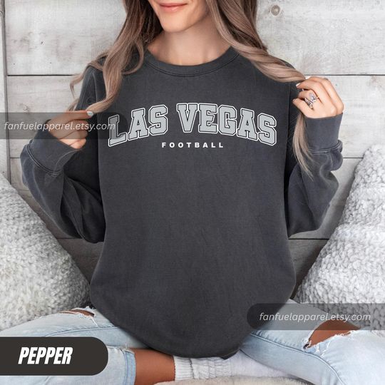 Discover Las Vegas Football Vintage Style Comfort Colors Crewneck Sweatshirt,Retro Las Vegas Football Shirt,Las Vegas Football Christmas Gift FLRS-01