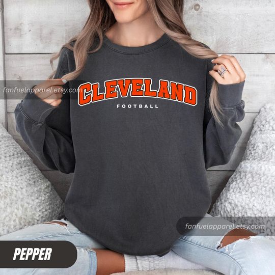 Discover Cleveland Football Vintage Style Comfort Colors Sweatshirt,Retro Cleveland Football Shirt,Cleveland Fan Gift,Sunday Football Apparel FCBRS01