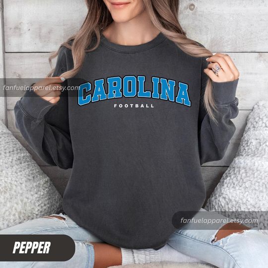 Discover Carolina Vintage Style Comfort Colors Football Sweatshirt, Panther Sweatshirt,Carolina Football Crewneck, Carolina Football T-Shirt FCPS-01