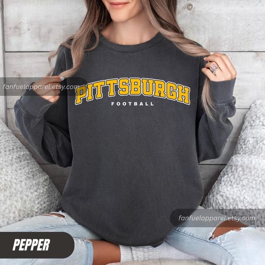 Discover Pittsburgh Football Comfort Colors Sweatshirt,Vintage Unisex Pittsburgh Crewneck,Gift for Football Fan, Oversized Pittsburgh Sweatshirt FPS1