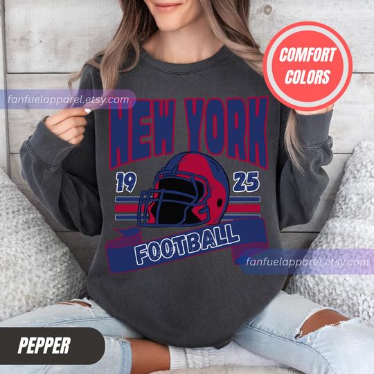 Discover New York Giant Vintage Sweatshirt TShirt,New York Football Crewneck,NY Giant Sweatshirt,New York Football Shirt,New York Giant Fan Gift FS28