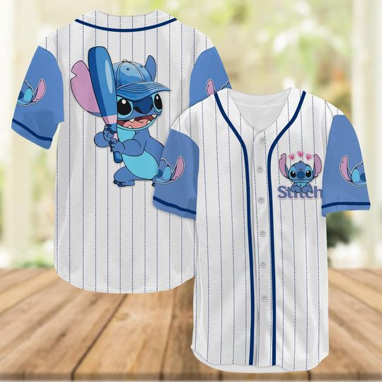 Discover Stitch Baseball Shirt, Lilo And Stitch Shirt, Disney Movie Baseball Jersey, Cartoon Shirt, Cute Stitch Baseball Team, Baseball Gifts