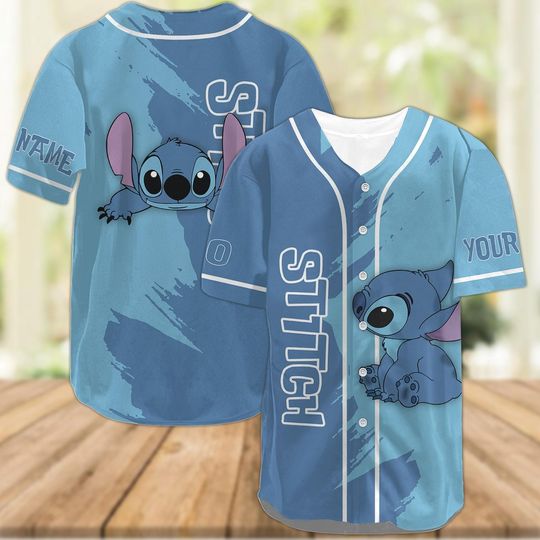 Discover Custom Stitch Baseball Shirt, Lilo And Stitch Shirt, Disney Movie Baseball Jersey, Cartoon Shirt, Stitch Baseball Team, Baseball Gifts