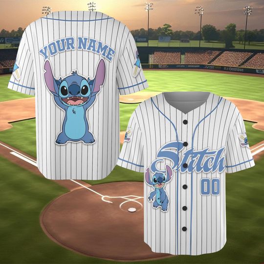 Discover Disney Stitch Baseball Jersey, Custom Name Stitch Lilo Shirt For Kids - Adult, Youth Birthday Outfit, Walt Disneyland Shirt, Birthday Gift
