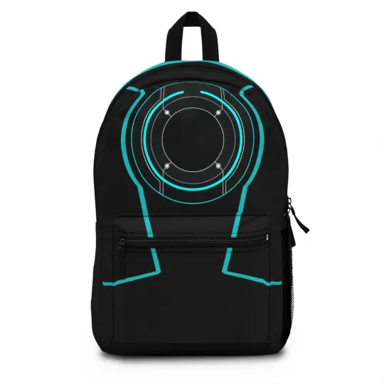 Tron Backpack, Gaming Geek Bag, Identity Disc Design, Virtual World Gamer Backpack