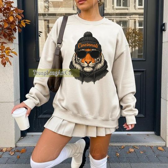 Discover Vintage Cincinnati Football Mascot Sweatshirt, Retro Game Day Sweater, Football Fan Gift
