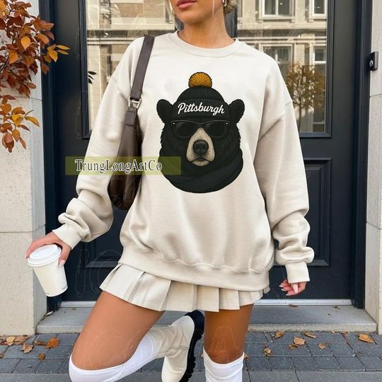 Discover Pittsburgh Football Mascot Sweatshirt, Retro Game Day Sweater, Football Fan Gift