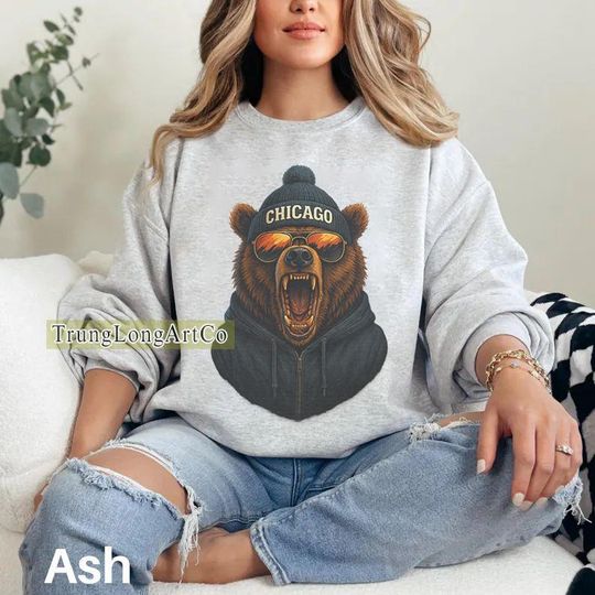 Chicago Football Mascot Sweatshirt, Retro Game Day Sweater, Football Fan Gift