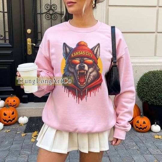 Discover Kansas City Football Mascot Sweatshirt, Retro Game Day Sweater, Football Fan Gift