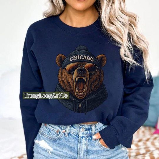 Chicago Football Mascot Sweatshirt, Retro Game Day Sweater, Football Fan Gift