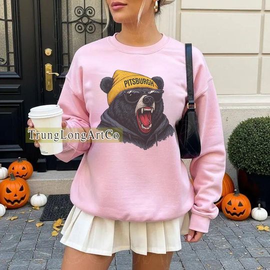 Discover Pittsburgh Football Mascot Sweatshirt, Retro Game Day Sweater, Football Fan Gift