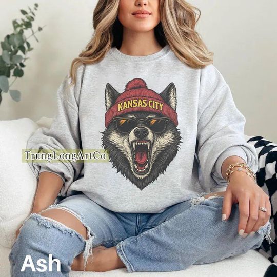 Discover Kansas City Football Mascot Sweatshirt, Retro Game Day Sweater, Football Fan Gift