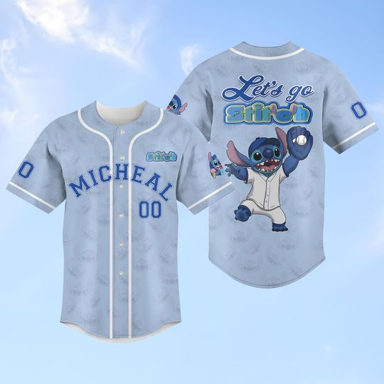 Discover Personalized Disney Stitch Baseball Jersey, Lilo And Stitch Jersey Shirt Men, Disneyland Trip Matching Baseball Shirt, Stitch Shirt