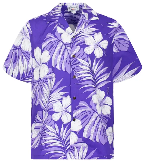 Discover PLA Original Hawaiian Shirt - Purple White Flowers