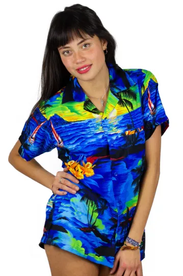 Discover Funky Hawaiian Blouse Surf Blue Different Sizes Hawaiian Shirt