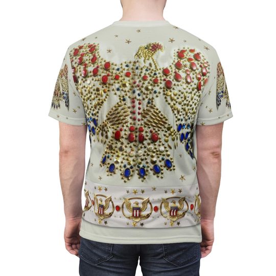 King of Rock Shirt, American Eagle Cosplay, Gold & White Jumpsuit Inspired