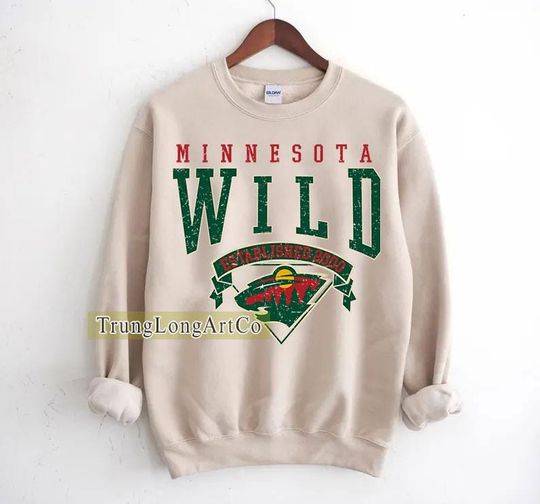 Discover Minnesota Wild Sweatshirt Crewneck, Vintage Wild shirt, Minnesota Hockey Fan shirt, Hockey Tee, Wild Sweatshirt