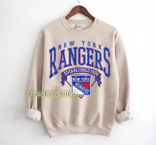 Discover New York Rangers Sweatshirt Crewneck, Vintage Rangers shirt, New York Hockey Fan shirt, Hockey Tee, Rangers Sweatshirt