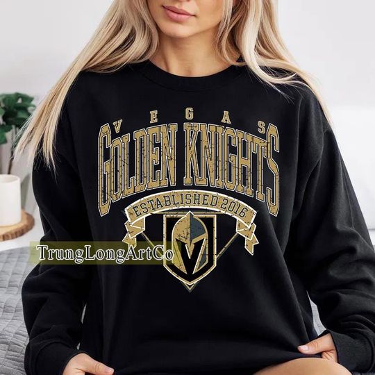 Vegas Hockey Golden Team Knights Sweatshirt, Hockey Fan Gift, Game Day Sweatshirt