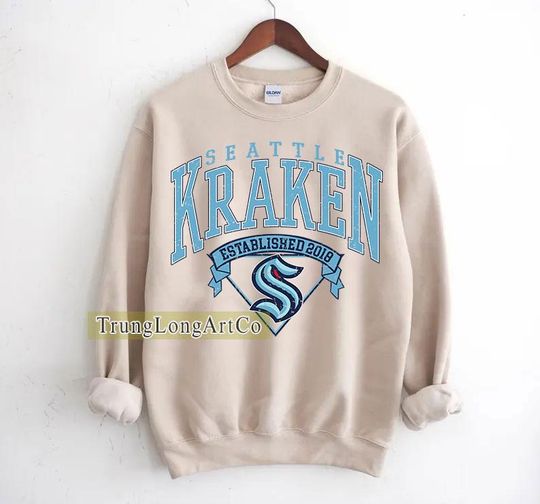 Discover Seattle Kraken Sweatshirt Crewneck, Vintage Kraken shirt, Seattle Hockey Fan shirt, Hockey Tee, Kraken Sweatshirt