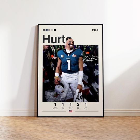 Discover Jalen Hurts Poster, Philadelphia Eagles Poster, football Poster, Sports Poster, football Fans, Football Poster, football Wall Art, Sports Bedroom Posters