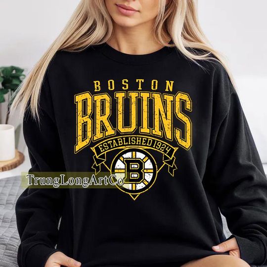 Boston Hockey Team Bruins Sweatshirt, Hockey Fan Gift, Game Day Sweatshirt