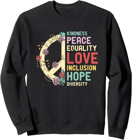 Diversity Equality Love Peace Human Rights Unisex Crewneck Sweatshirt