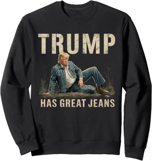 Discover Retro Funny Trump Meme Unisex Crewneck Sweatshirt