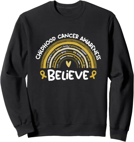 Discover Believe Childhood Cancer Awareness Month Unisex Crewneck Sweatshirt