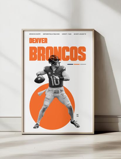 Discover Broncos football Poster | Football Wall Art