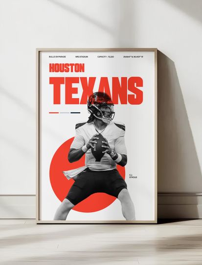 Discover Texans football Poster | Football Wall Art