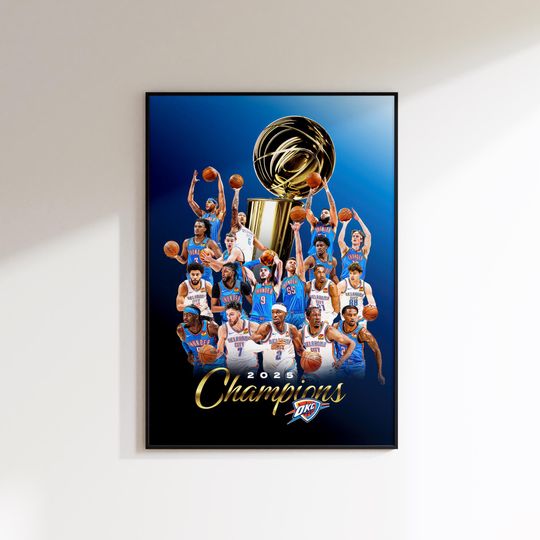 Oklahoma City Thunder Print, Oklahoma City Thunder Poster, Oklahoma City Thunder Printable, Oklahoma City Thunder Champion