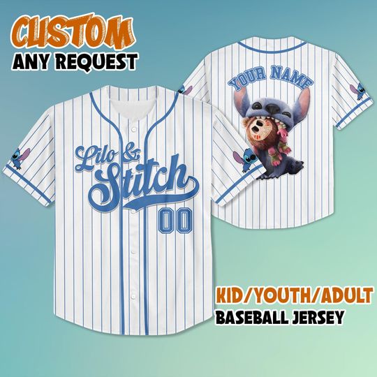 Discover Personalized Lilo and Stitch 2025 Baseball Jersey, Custom Disney Lilo and Stitch Jersey Shirt, Disney Baseball Team Outfit, Birthday Gift