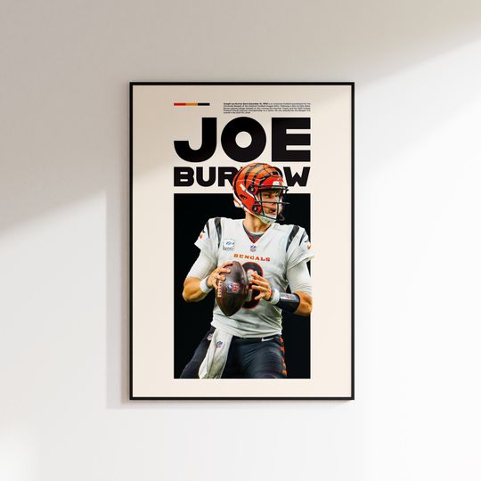 Joe Burrow Print, Joe Burrow Poster, Joe Burrow Printable, Super Bowl Print, Cincinnati Bengals