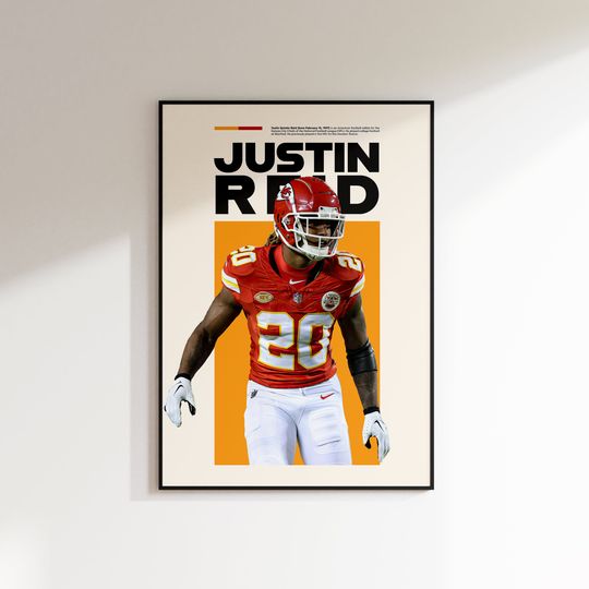 Justin Reid Print, Justin Reid Poster, Justin Reid Printable, Super Bowl Print, Kansas City Chiefs